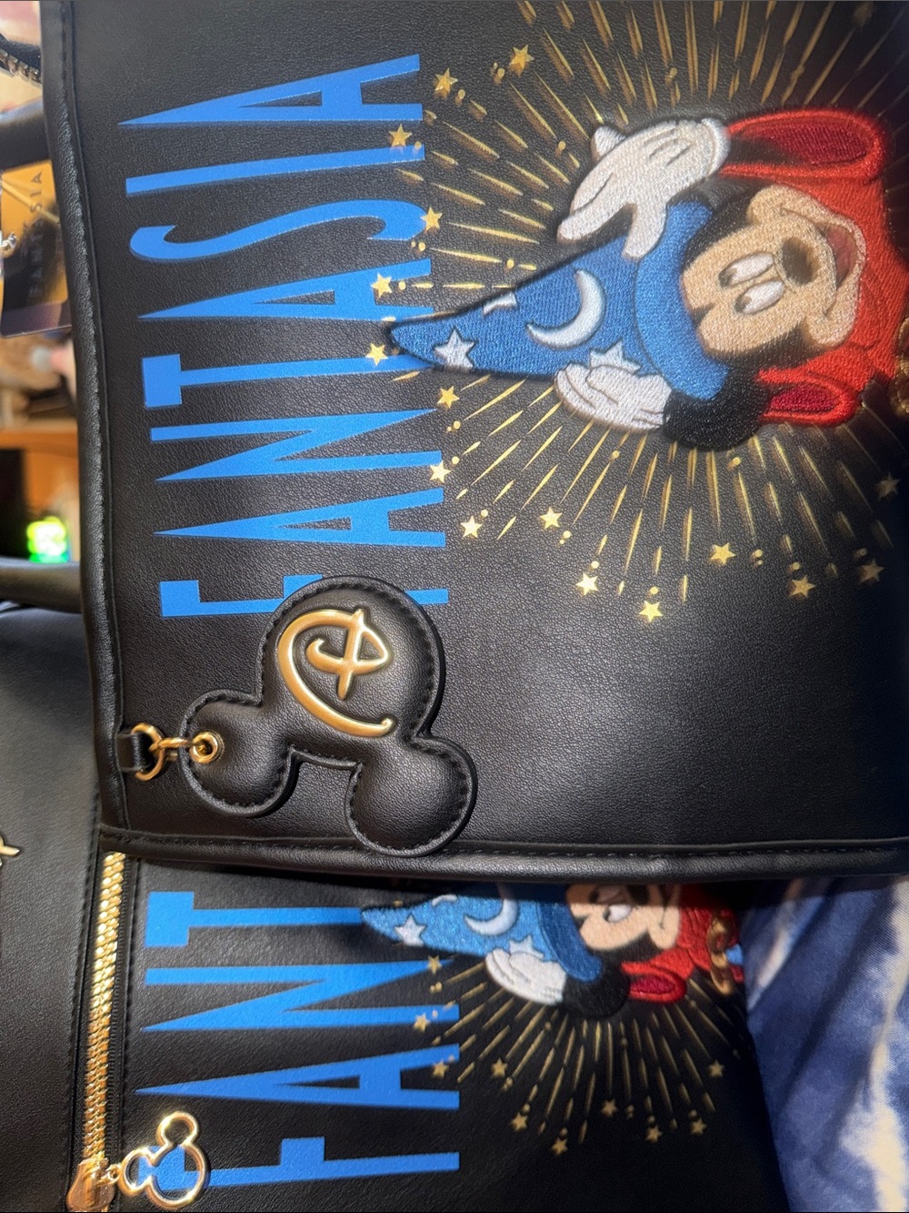 Disney Fantasia backpack and purse features an embroidered Sorcerer Mickey Mouse - Picture 11 of 12